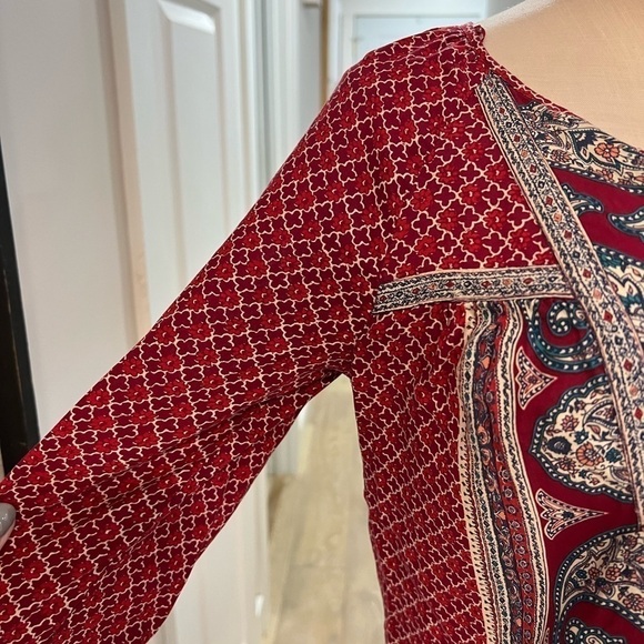 Lucky Brand Rayon Multicolor Long Sleeve Blouse - Picture 3 of 14